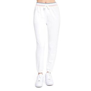 Sundown By Splendid Playa Joggers White Rainbow Waistband Women's Size S NWT